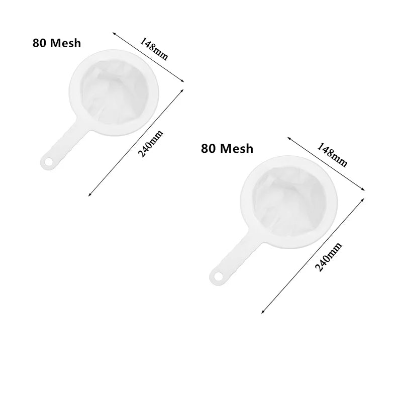 Fine Mesh Strainer Spoon – Nylon Coffee, Milk, Soy & Yogurt Filter, 100–400 Mesh Kitchen Sieve & Dining Gadget Tool