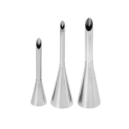 3/5/6Pcs Stainless Steel Cake Icing Piping Nozzles – Cream Tips for DIY Cupcake, Donut & Pastry Baking Decorating Tools