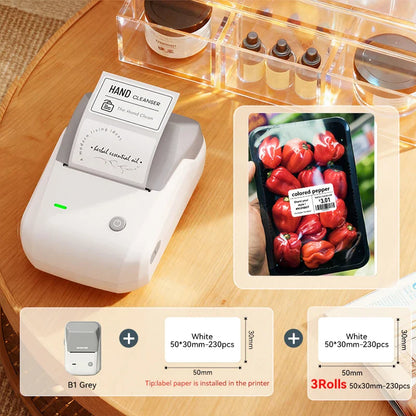 NIIMBOT B1 Portable 2-Inch Thermal Label Printer with Adhesive Tapes Bluetooth Mini Sticker Maker for Smartphone & PC