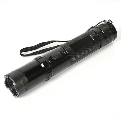 910A Rechargeable Self-Defense Flashlight — High-Power Outdoor Torch with Large Capacity Battery, Black