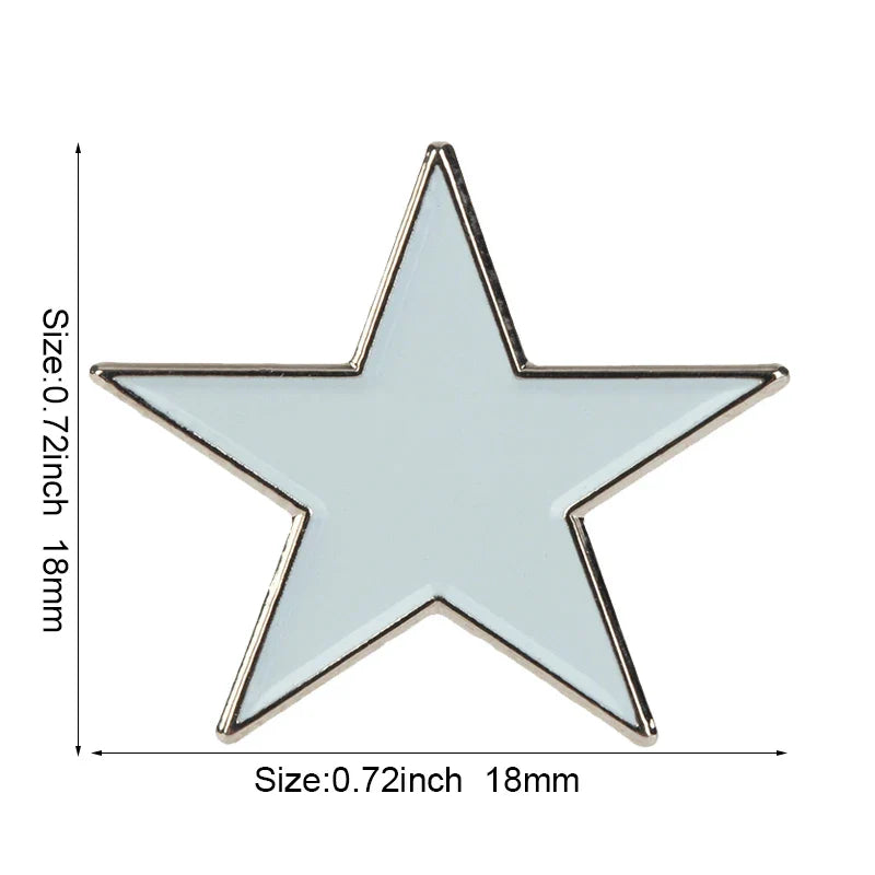 Baby Blue Metal Star Lapel Pin Brooch – Colorful Enamel Star Badge Accessories for Jackets, Bags & Fashion Outfit Decor
