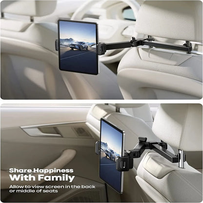 Car Tablet Holder - Headrest Mount Stand for iPad Air, Mini & 4.7-12.9" Devices