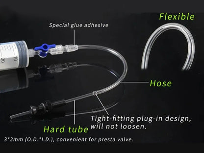 RL225 Tubeless Tyre Injector — Bicycle Sealant Injection Tool with Valve for MTB & Road Bikes
