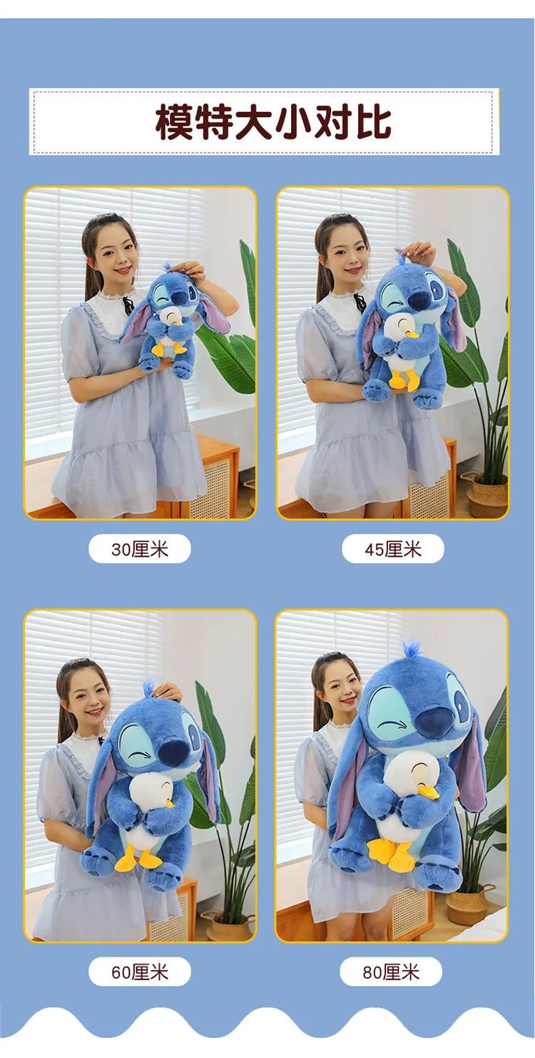 Disney Stitch Plush Doll - Lilo and Stitch Cute Duck Version, Kawaii Stuffed Toy for Christmas and Birthday Gifts
