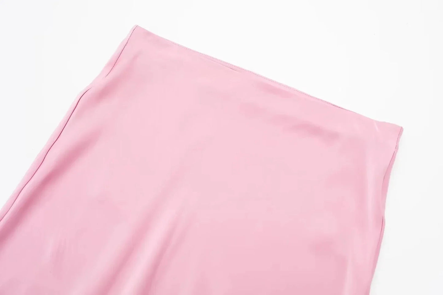 TRAFZA 2024 Y2K Women’s Long Skirt – Elastic High-Waist A-Line Satin Skirt for Spring Casual & High Street Fashion