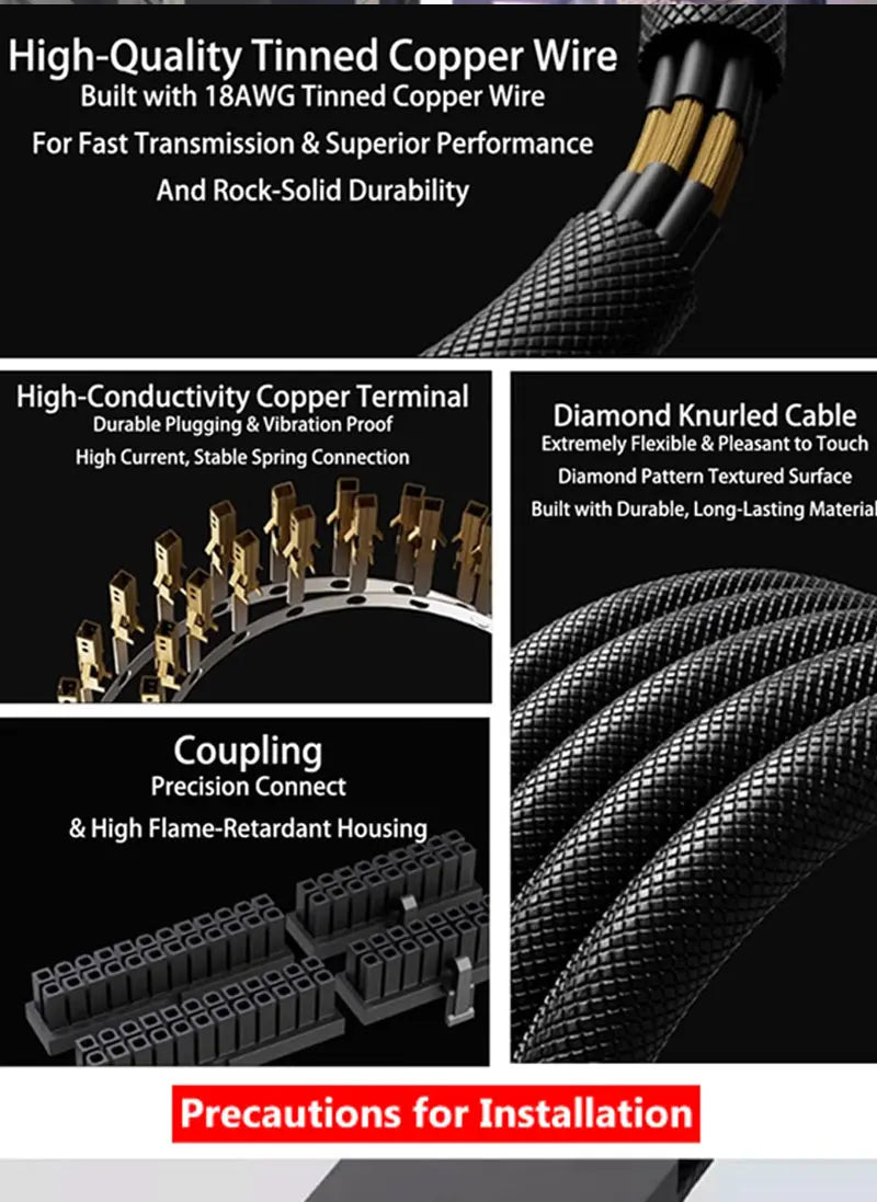 AIJS 8-Pin ARGB CPU Power Extension Cable – One-Line Computer Connection Extension Cord