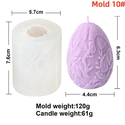3D Easter Egg Scented Candle Silicone Mold – DIY Embossed Butterfly & Flower Egg Shape for Candle & Plaster Making, Easter Gift