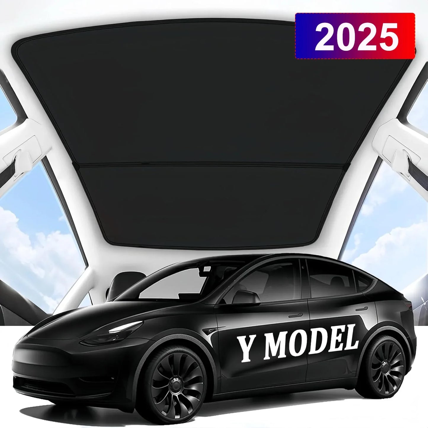 Tesla Model Y Juniper 2025–2026 Sunshade Set – Front, Rear & Side Window Sun Shades, Windshield UV Protection, Outdoor Camping Car Accessories