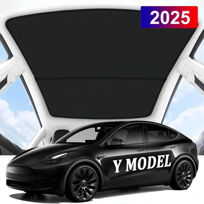 Tesla Model Y Juniper 2025–2026 Sunshade Set – Front, Rear & Side Window Sun Shades, Windshield UV Protection, Outdoor Camping Car Accessories