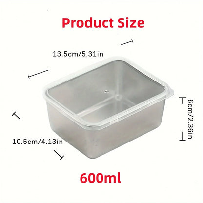 6-Piece Stainless Steel Food Storage Containers with Lids — Leakproof, Stackable & Reusable Lunch Box Set