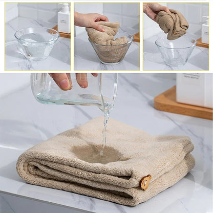 Premium Microfiber Hair Towel Wrap - Anti-Frizz, Super Absorbent Hair Drying Cap for Women and Men, Quick Dry Bath Hat