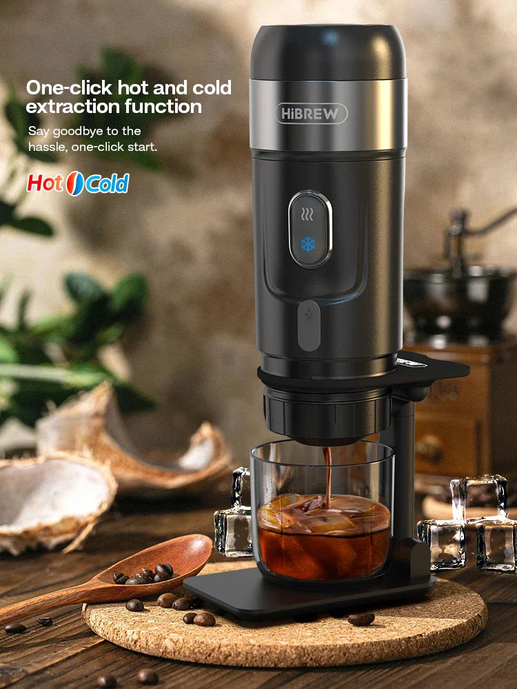 HiBREW Portable Coffee Machine for Car & Home | DC12V Expresso Coffee Maker | Compatible with Nespresso Dolce Pod Capsules & Coffee Powder | H4A