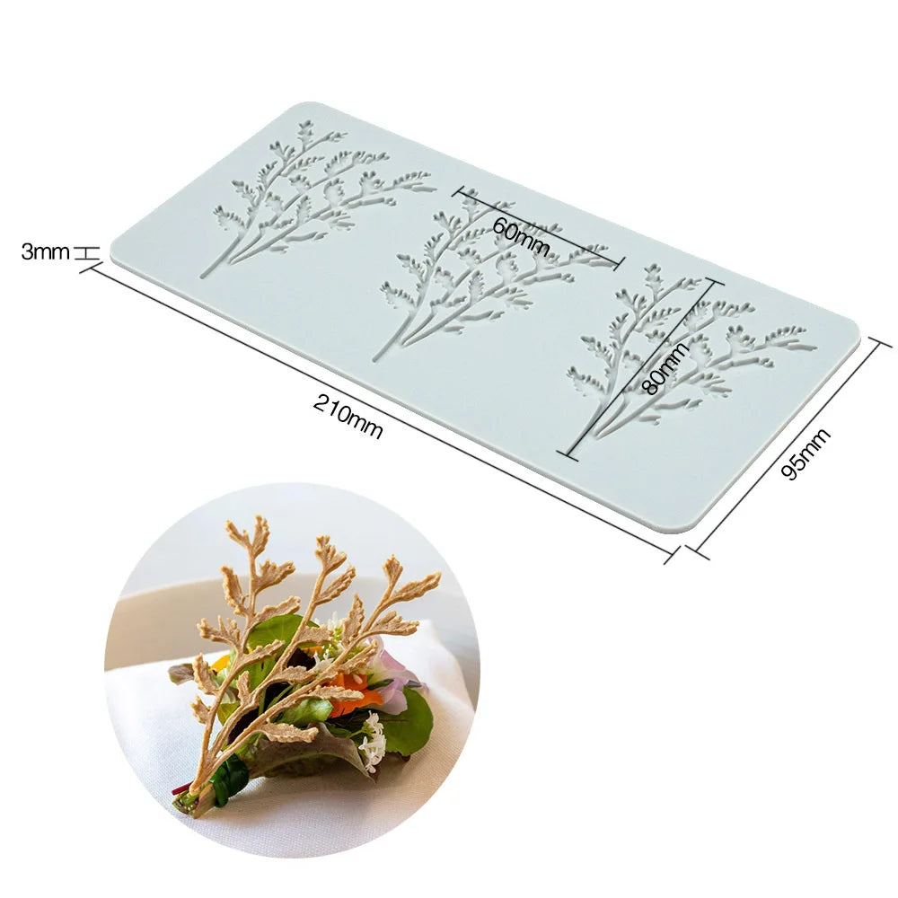 Various Leaves & Geometric Flower Silicone Cake Lace Mold — Cake Decorating Border Tool for Baking