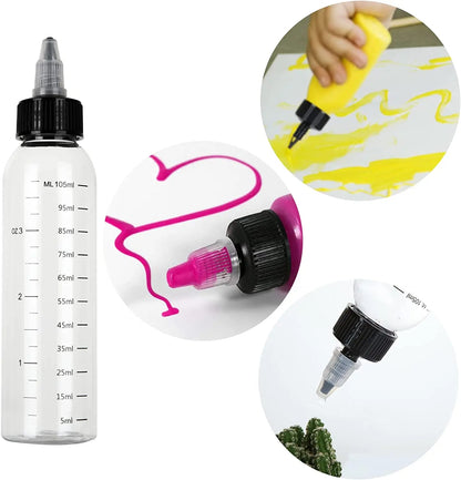 30ml-500ml Empty Hair Dye Bottles — Measured Twist Cap Refillable Squeeze Containers