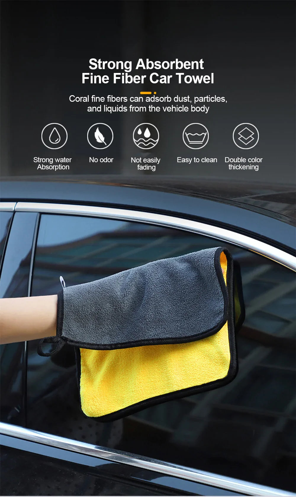 5/10/15/20PC Microfiber Car Cleaning Towels – High Absorption Multipurpose Cloths for Car Wash & Kitchen Cleaning