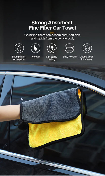 5/10/15/20PC Microfiber Car Cleaning Towels – High Absorption Multipurpose Cloths for Car Wash & Kitchen Cleaning