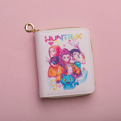 KPop Demon Hunters PU Women’s Wallet — Cartoon Coin & Card Holder, Portable Cute Rumi, Mira, Zoey Fan Gift Toy for Christmas
