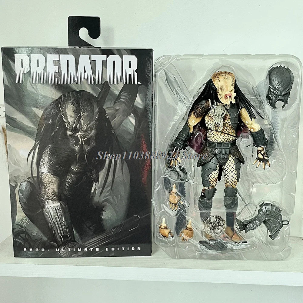 NECA Predator Figure — Ultimate Shaman Elder Armored Jungle Hunter with Snake Vision, Alien Model Toy Gift