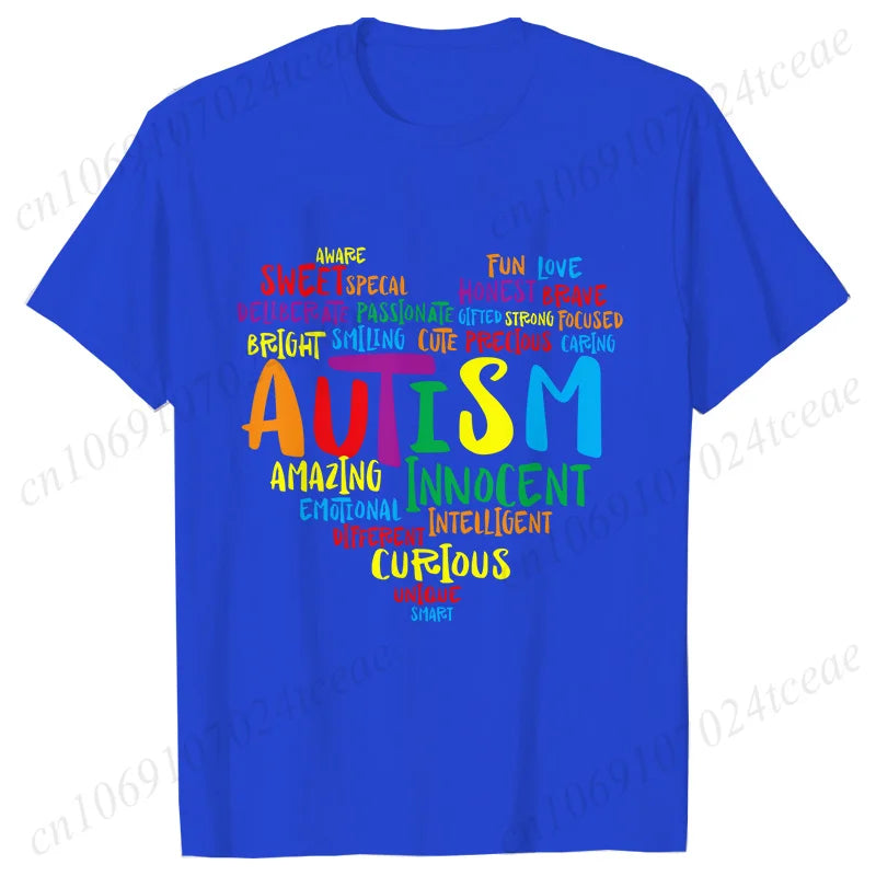 Women’s Live Love Accept Autism Awareness T-Shirt – Graphic Y2K Summer Top for Autism Awareness Month
