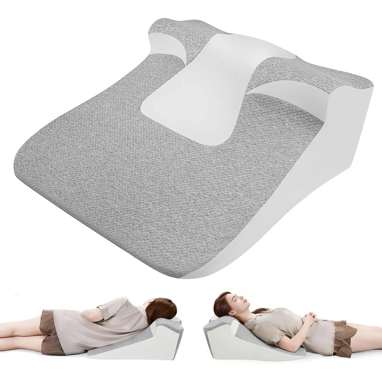 Bed Wedge Pillow for Sleeping — Ergonomic Support for Acid Reflux, Reading, and Prone Position, Ideal for Couples