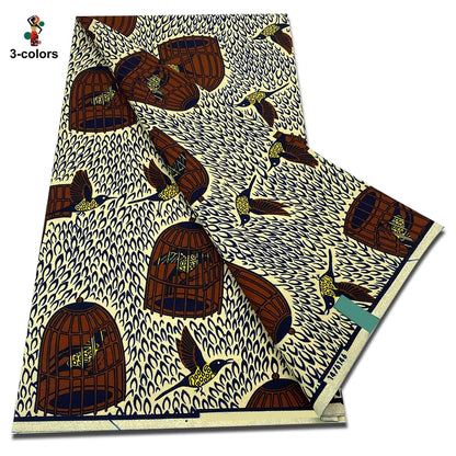 African Real Wax Print Fabric - 100% Cotton Soft Ankara Pagne Material for Dresses