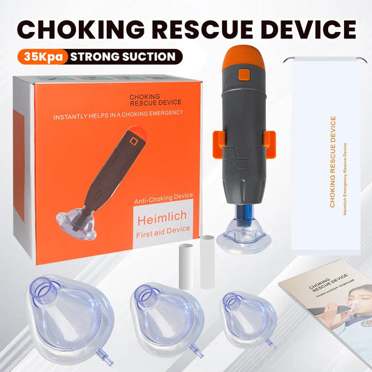 Anti-Choking Rescue Device with 3 Masks – Automatic First Aid CPR Sucker for Adults & Kids, Home Emergency Tool