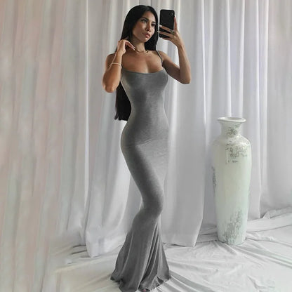 Satin Slip Maxi Dress: Sleeveless Backless Y2K Summer Bodycon - Elegant Sexy Outfits for Ladies Birthday Party Club Sundress