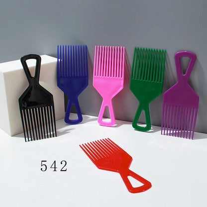 Wide Teeth Hair Pick Comb – Plastic Fork Brush for Curly Afro Hair, Styling Tool for Detangling & Volume
