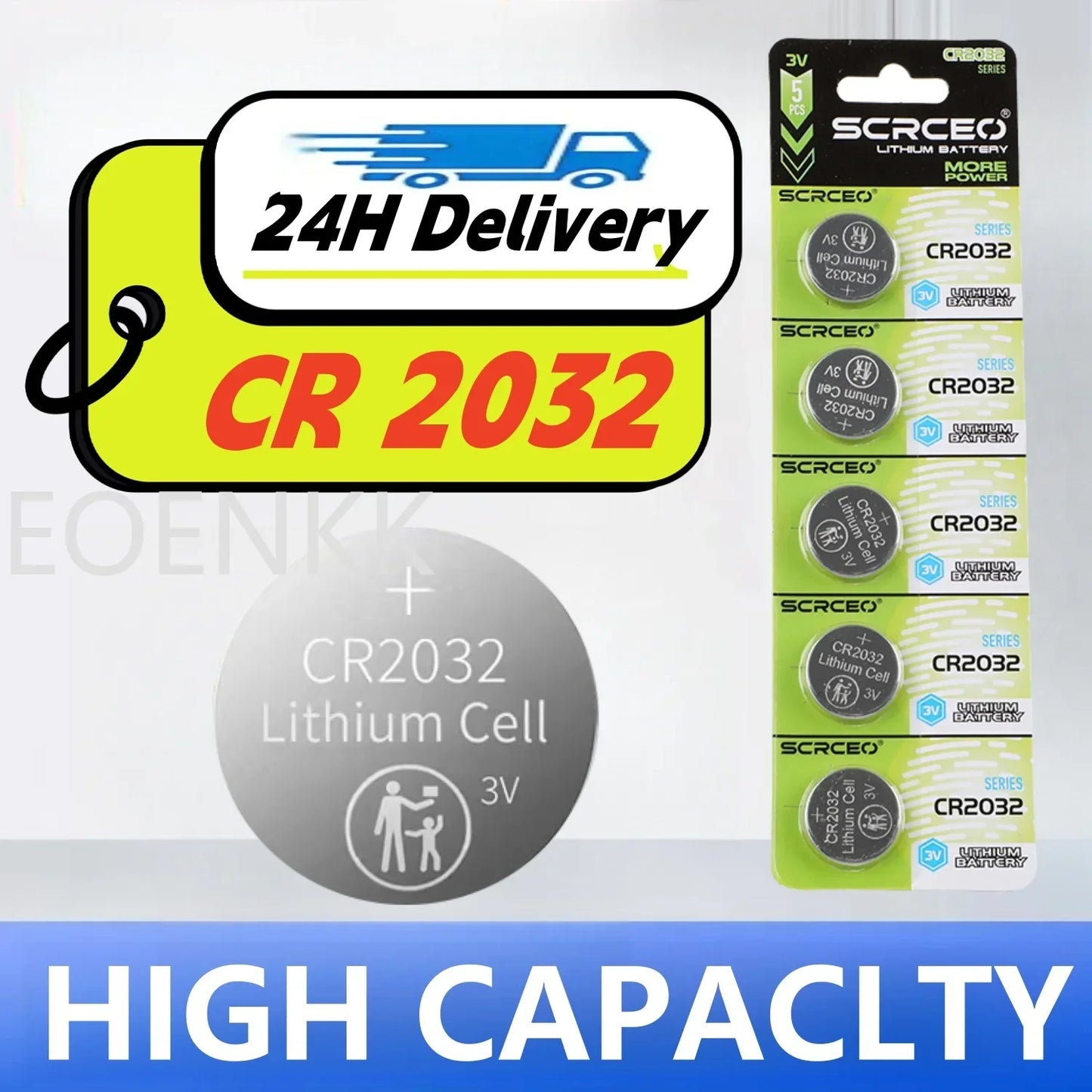 10PCS CR2032 Lithium Batteries – High-Capacity Button Cells for AirTag, Key FOBs, Watches, Calculators & More