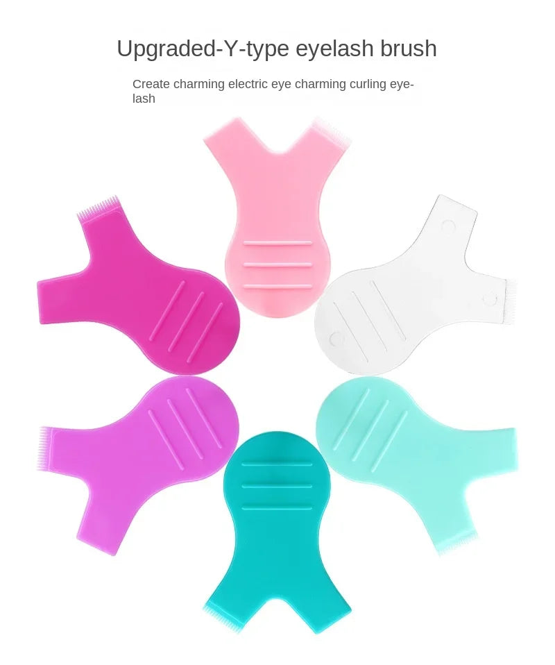 10pcs Reusable Eyelash Brushes – Y Shape Comb for Lash Lifting, Curling & Extension Perm Tools
