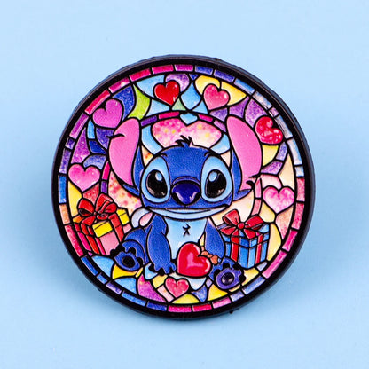 Cute Alien Enamel Pin – Round Lapel Brooch for Backpack, Clothing & Cosplay Accessories