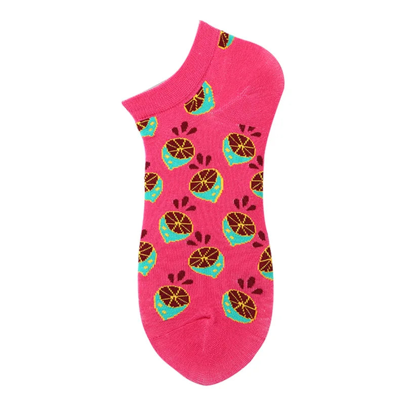40-Style Colorful Cotton Ankle Socks – Fashion Novelty Short Socks for Men & Women, Funny Animal, Food & Avocado Casual Designs