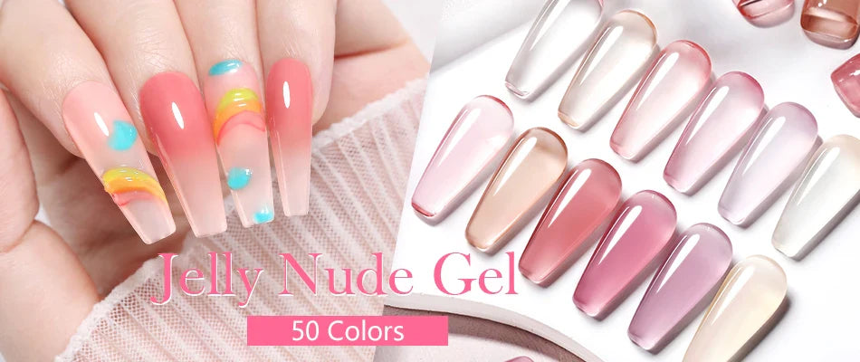 BORN PRETTY 15ml Clear Non-Stick Hand Extension Gel - 3D Shaping Nail Art, Milky Jelly Hard Gel for Fake Nails