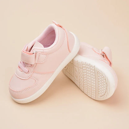 Girls Pink Low Top Sports Sneakers – Soft Casual Flat Shoes for Daily Outdoor Wear