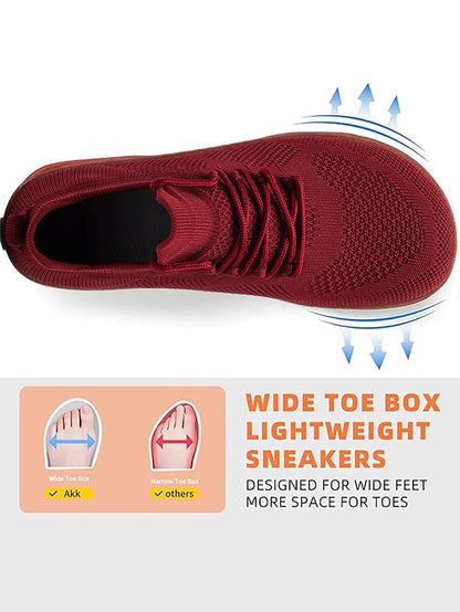 2025 Men's Wide-Toe Casual Shoes — Soft Sole Walking Sneakers, Breathable Mesh Comfortable Barefoot Shoes