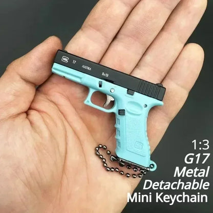 Metal Mini Tactical Keychain - 1:3 G17 Tiny Pendant, Decorative Ornament & Birthday Gift for Men