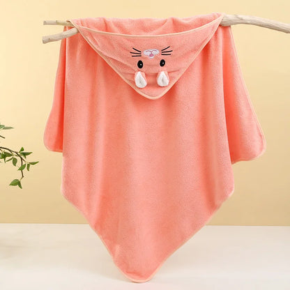 Cute Baby Bath Towel – Soft, Absorbent Newborn Swaddle Wrap Blanket for Girls & Boys