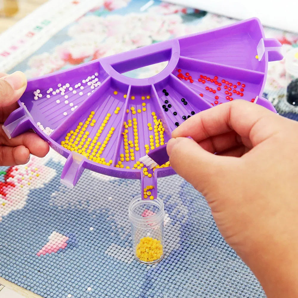 Diamond Painting Tray Kit: 6-Grid Palette with Large Capacity Drill Plate - Art Beading and Cross Stitch Tools