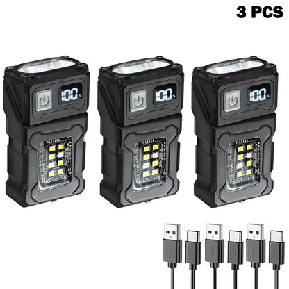Tactical Mini LED Flashlight - Rechargeable EDC Work Light for Outdoor Camping Hiking and Molle Gear