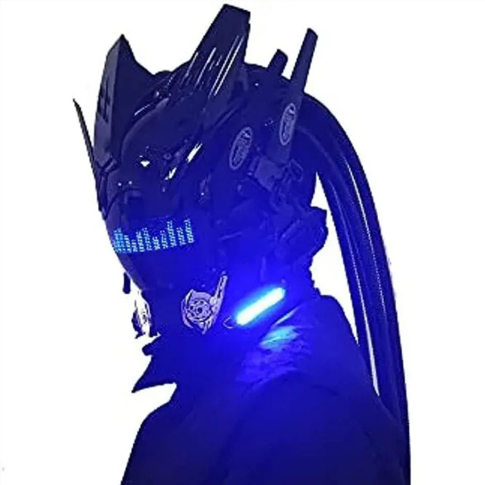 JAUPTO Punk Mask Cosplay for Men – Bluetooth APP Techwear Mask with LED Lamp, Futuristic Halloween Costume Accessory