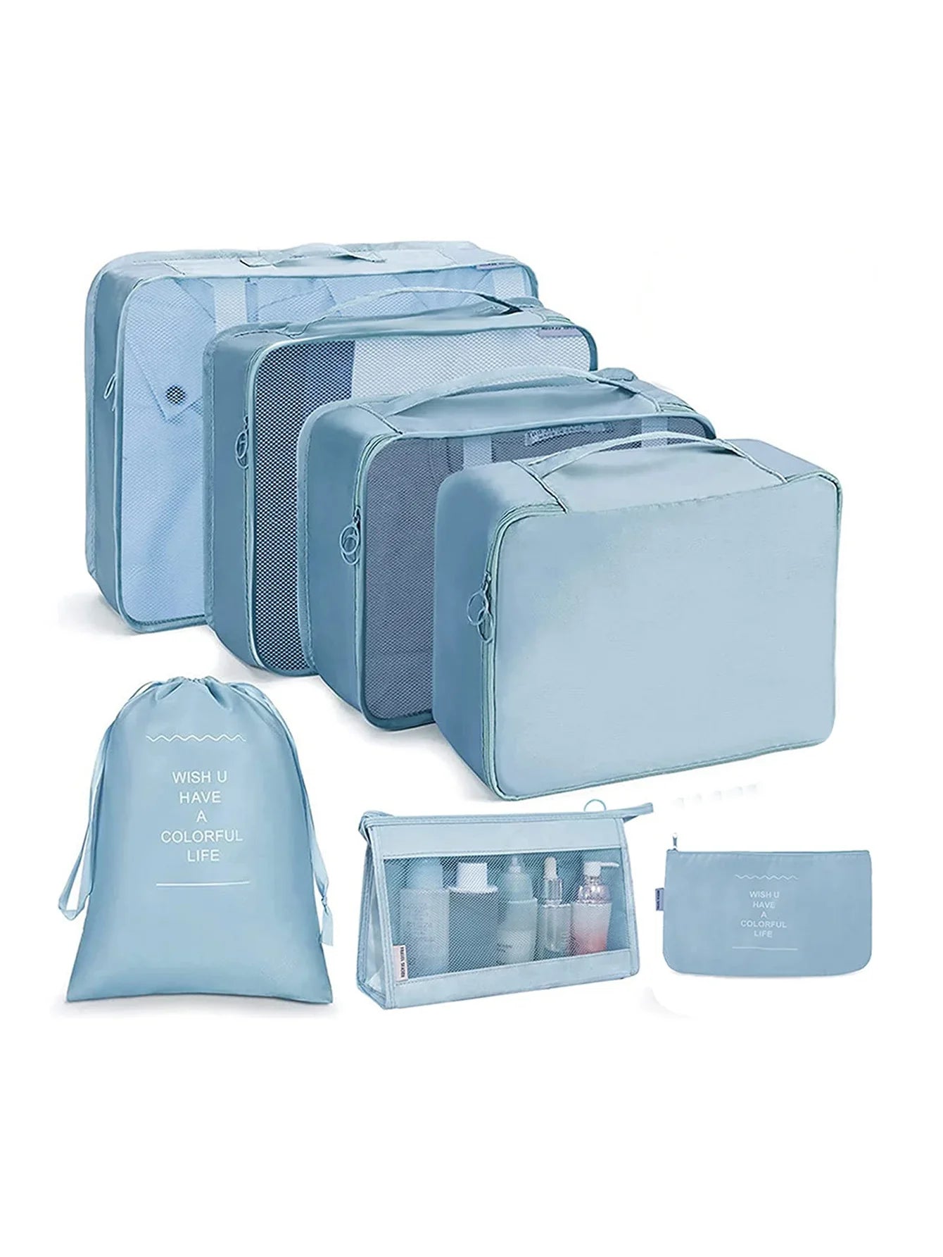 7–10 Pc Travel Organizer Storage Bags Set – Portable Packing Cubes for Suitcase, Clothes, Shoes & Luggage Tidy Pouch
