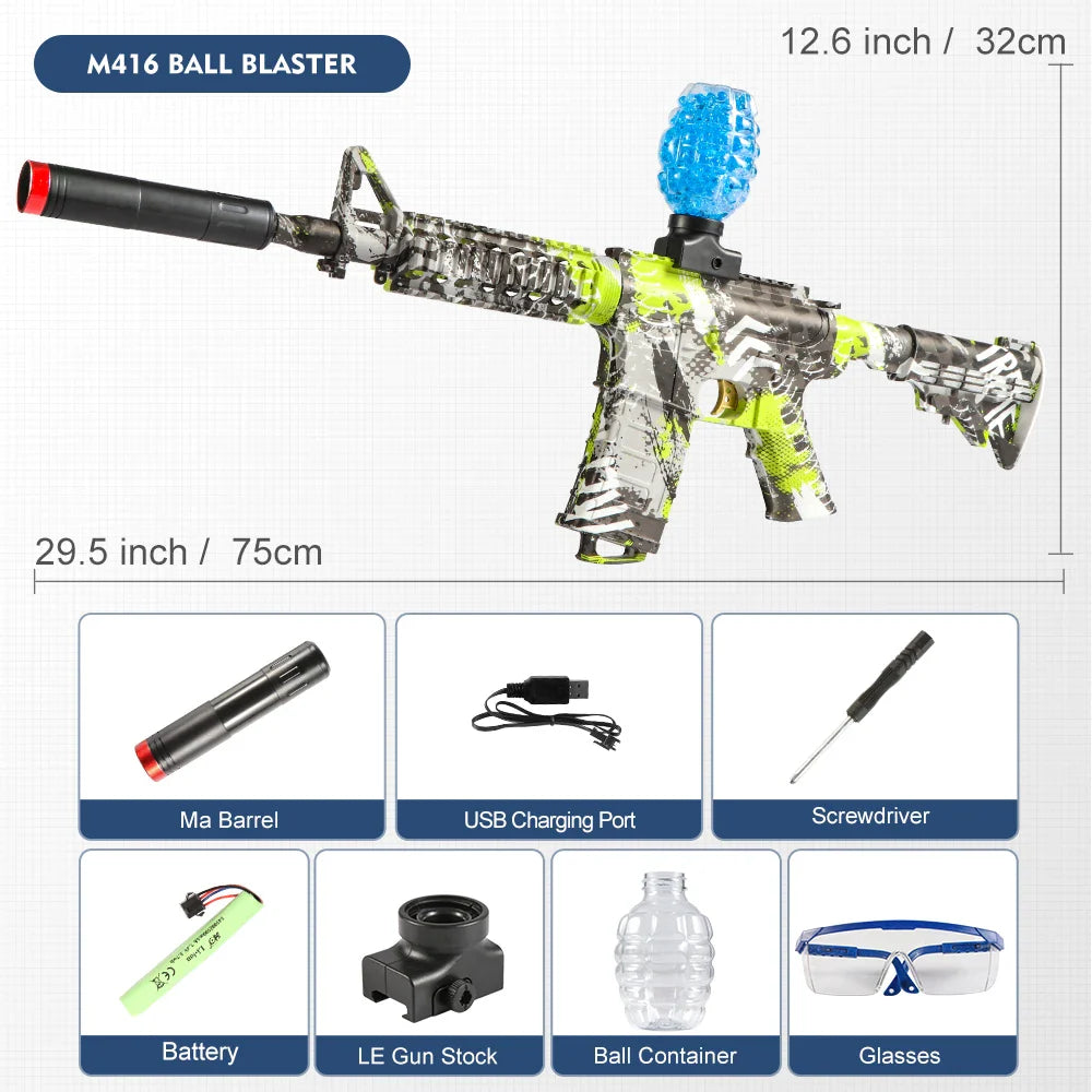 M416 Electric Blaster Gun Set, High Precision Shooting Toy for Outdoor Fun, Birthday Gift (Bullets Excluded)