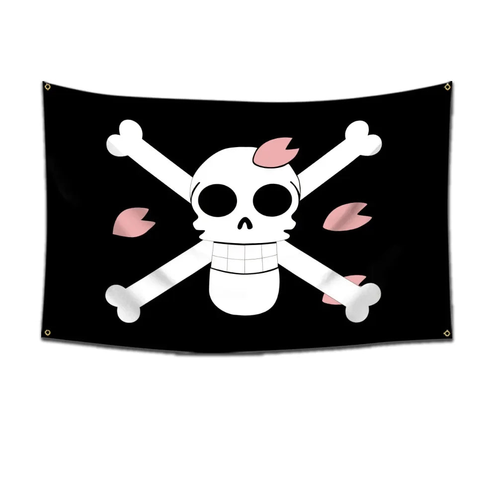 One Piece Pirate Skull Flag – Luffy Straw Hat Pirates Wall Decor & Banner for Kids' Bedroom, Gift