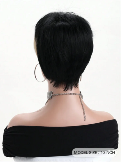 26-Inch Kinky Straight Headband Wig – Glueless Human Hair, Machine-Made Synthetic Wig for Women