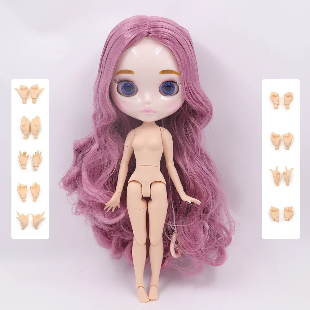 ICY DBS Blythe Doll 1/6 Joint Body 30cm BJD – Shiny Face with Extra Hands, DIY Fashion Doll Gift