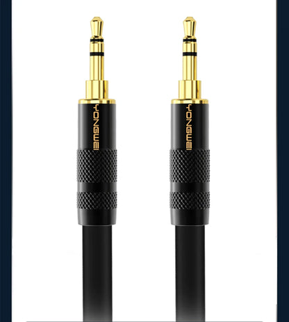 YONGWEI 3.5mm AUX Audio Cable - Straight to Curved Male-to-Male for Car, Mobile Phone, Computer, Speaker and Headset Extension