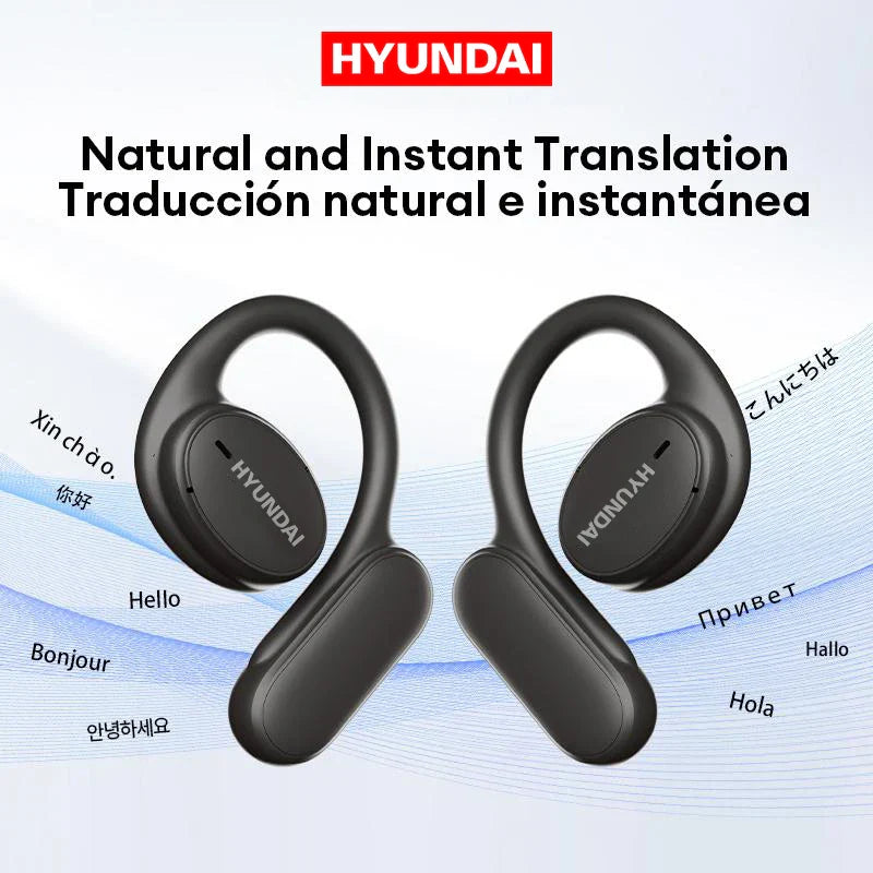 Choice HYUNDAI Openair5 AI Bluetooth Translation Earphones – Hanging Ear Type, 100+ Languages, Intelligent Meeting Earphone Gift