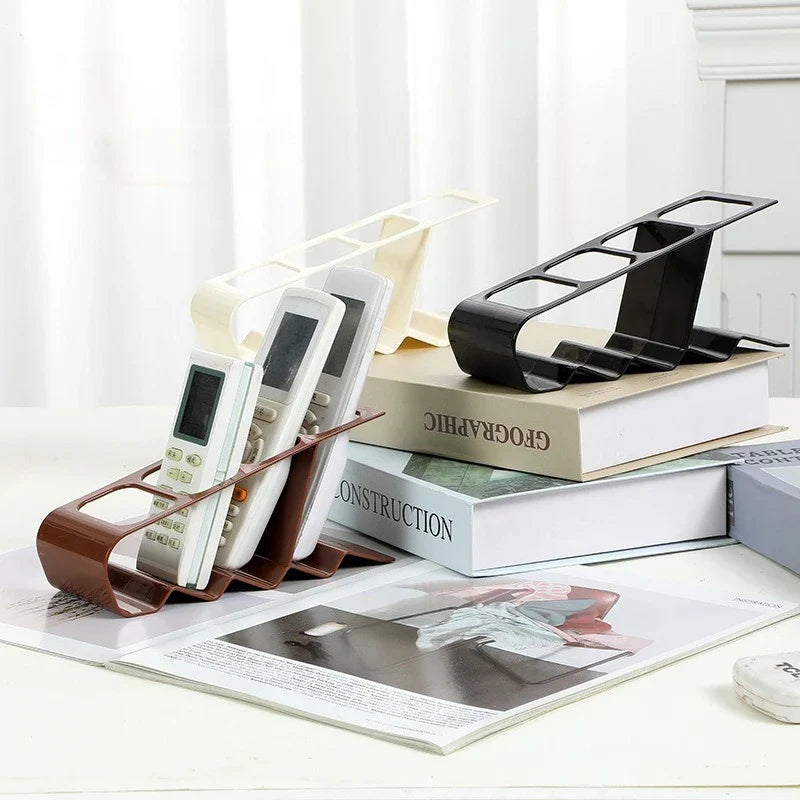 Remote Control Organizer Rack – Compact Storage with Compartments & Anti-Slip Base for TV Remotes and Mobile Devices