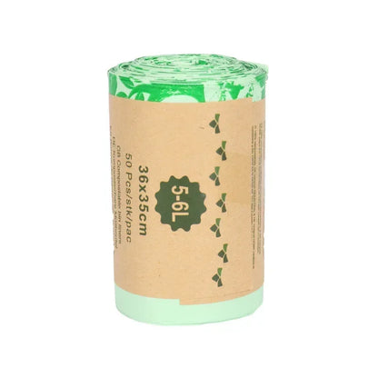 50pcs Biodegradable Trash Bags – 6/8/10L Compostable Household Garbage Bags for Kitchen Use