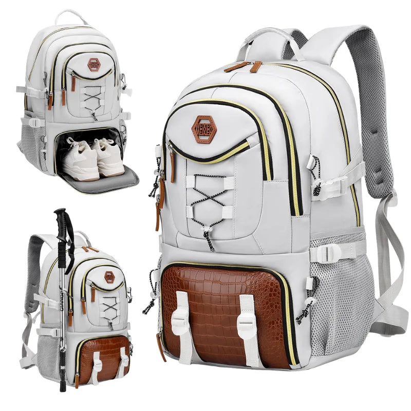 Outdoor Travel Backpack – Large Capacity Sports & Camping Knapsack for Men & Women, Laptop Bag with Shoes Pocket